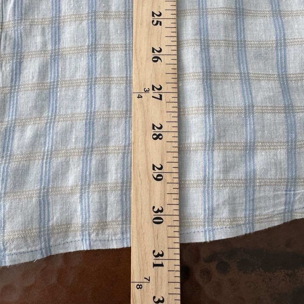 Tommy Bahama Island Modern Fit Shirt Men XXL White Tan Blue Stripe Linen Cotton - Picture 11 of 11